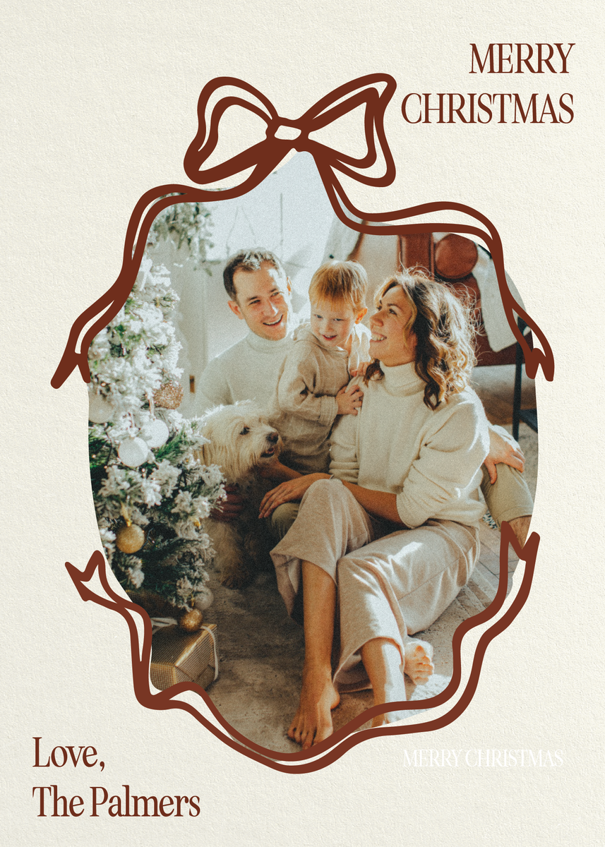 The Ribbon Frame Holiday Card- Digital Download – goldiexstudio